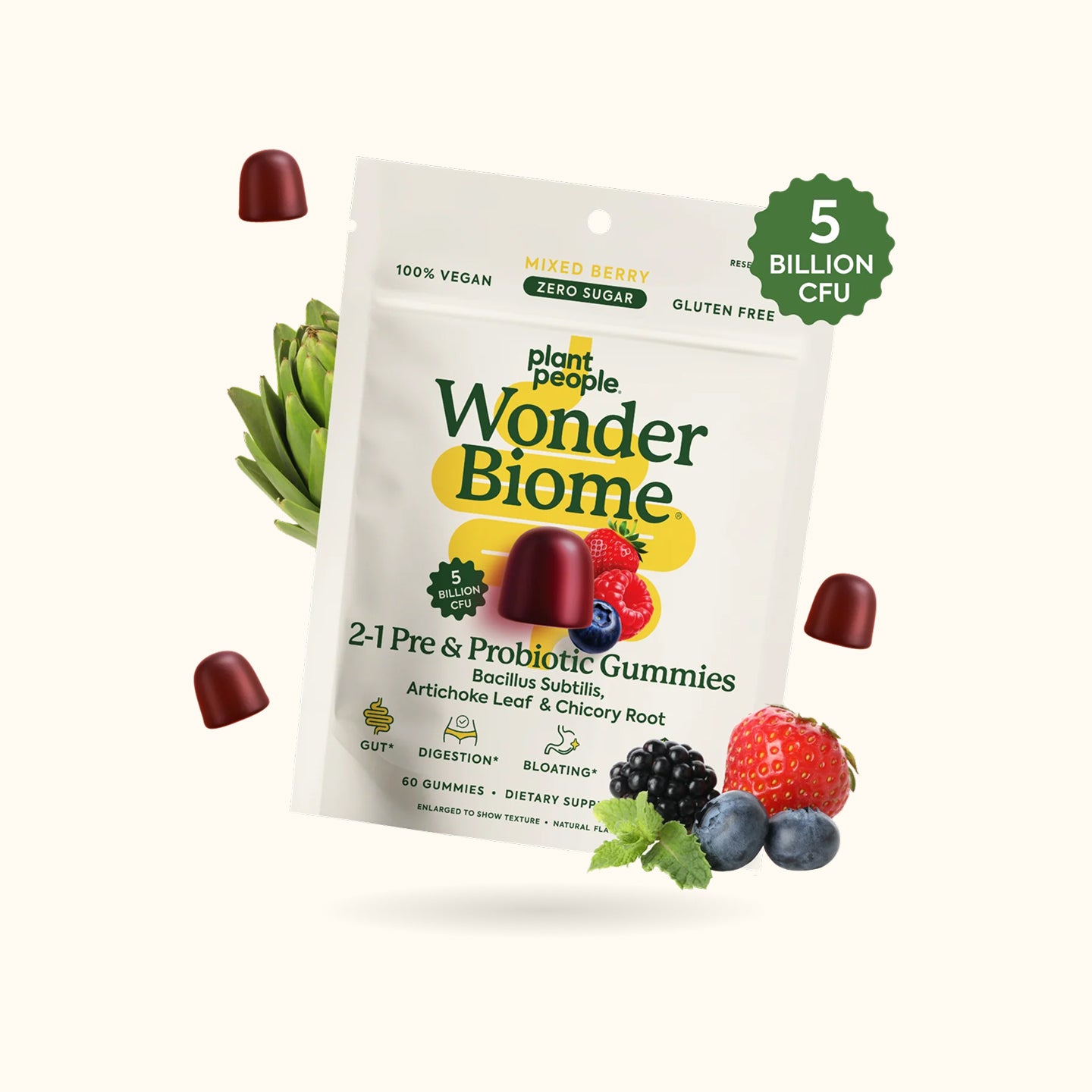 WonderBiome 2-1 Pre & Probiotic Gummies